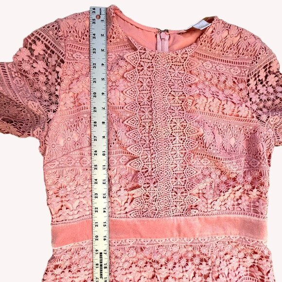 Rachel Parcell Pink Bride Lace Crochet Dress Womens M Coquette Legally Blonde‎ - Picture 10 of 15